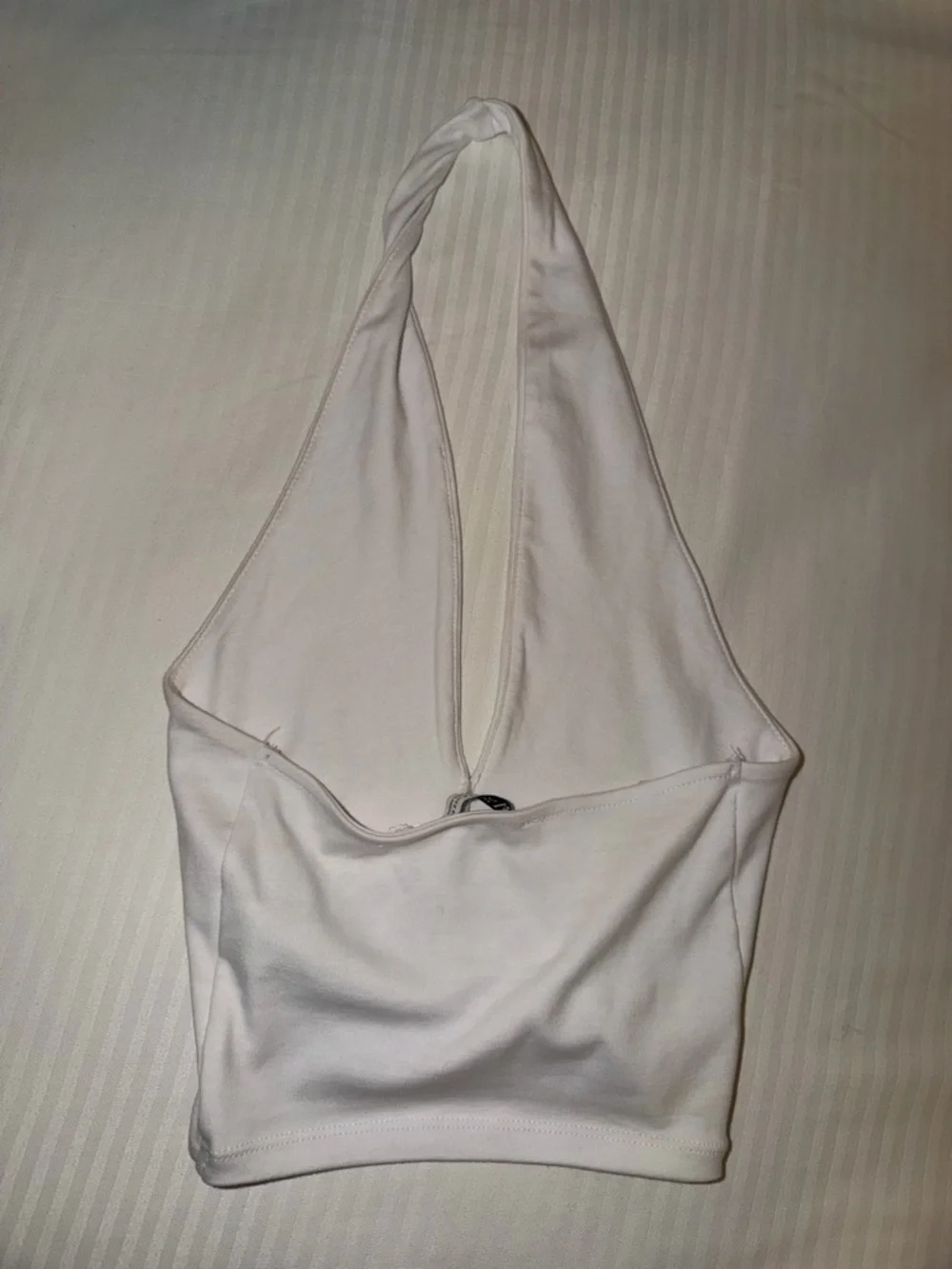 ZARA White Halter Crop Top - Sleeveless V-Neck Women's Top - Picture 3 of 3